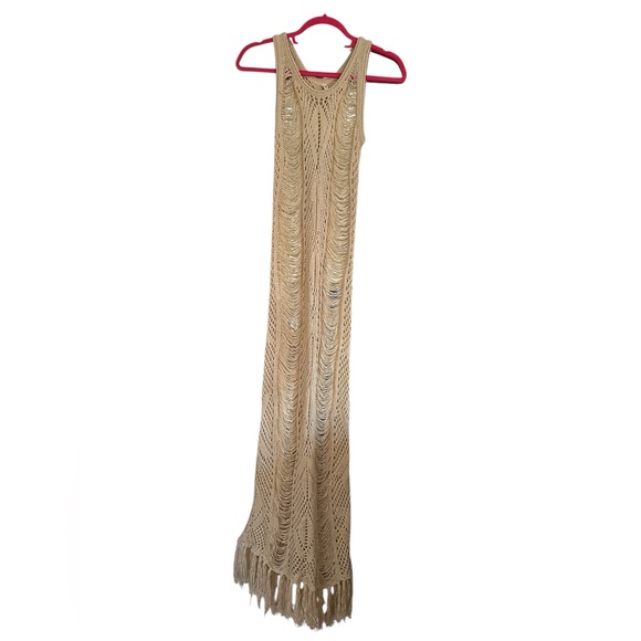 Pol crochet maxi dress with fringe. NWOT - Picture 4 of 6